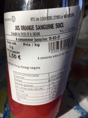 Jus Orange Sanguine