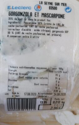 Gorgonzola et mascarpone