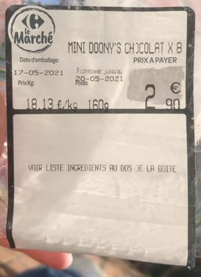 Mini doony’s chocolat X8