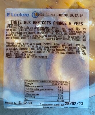 Tarte aux abricots amande