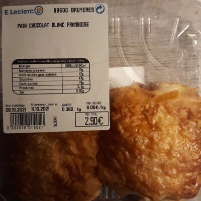 Pain chocolat blanc framboise