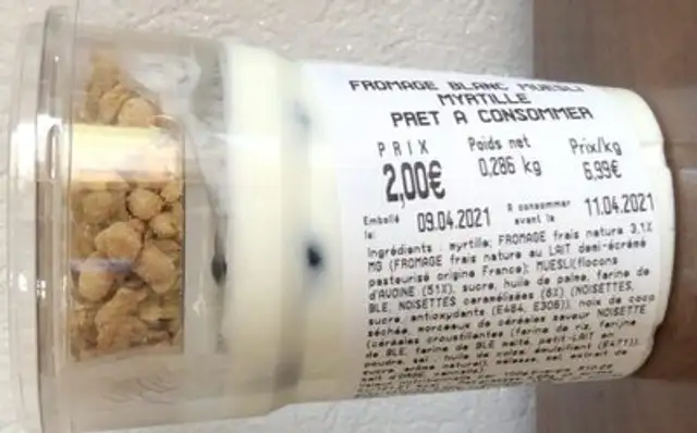Fromage blanc muesli myrtille
