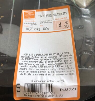 Tarte bande multifruits