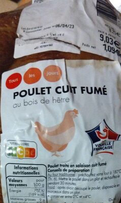 Poulet cuit fumé