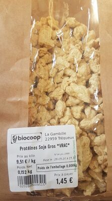 Protéine de soja Gros morceaux front packaging