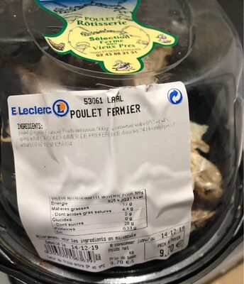 Poulet fermier front packaging