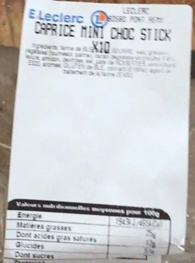 Caprice mini choc stick