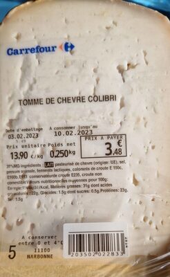 Tomme de chèvre colibri Carrefour