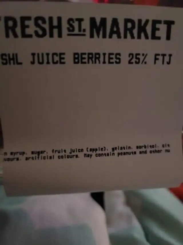 juice berries ingredients label