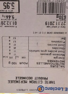 Tarte meringuee au citron