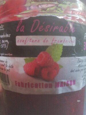 Confiture de framboise front packaging