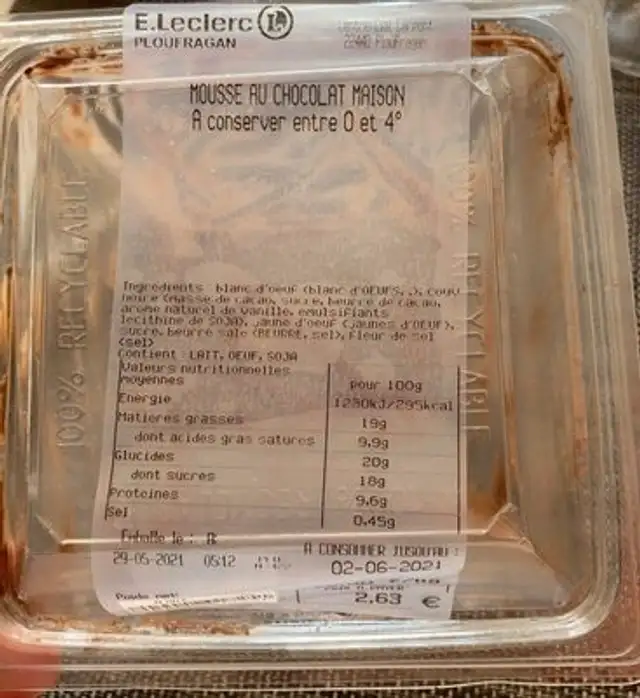 Mousse au chocolat maison