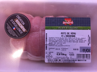 Roti de veau à l'indienne