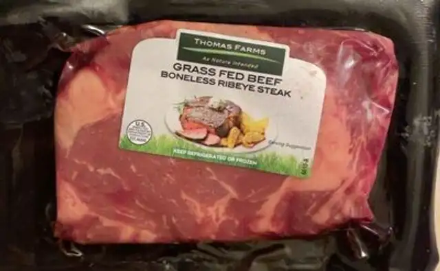Grass fed beef boneless ribeye steak