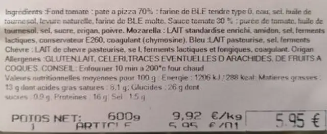 Pizza 3 fromages U