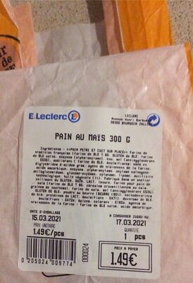 Pain au mais front packaging