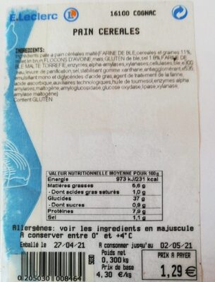 Pain céréales