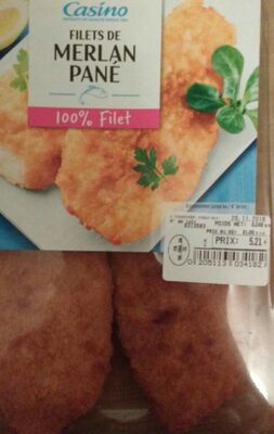 Filet de merlan pané front packaging
