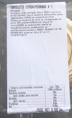 Tartelette citron meringué