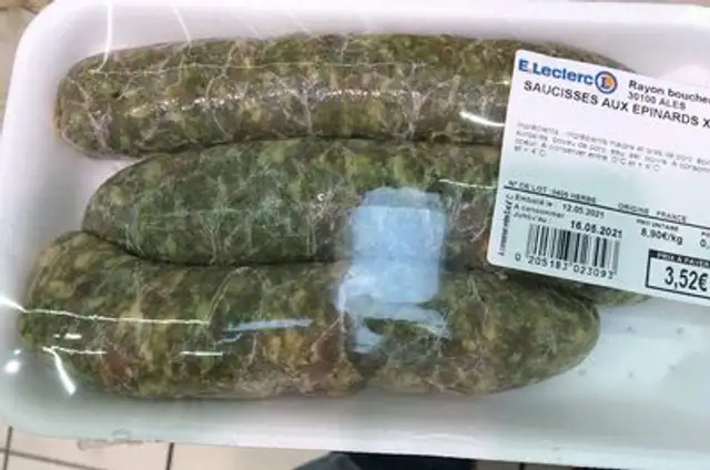 Saucisses aux epinards