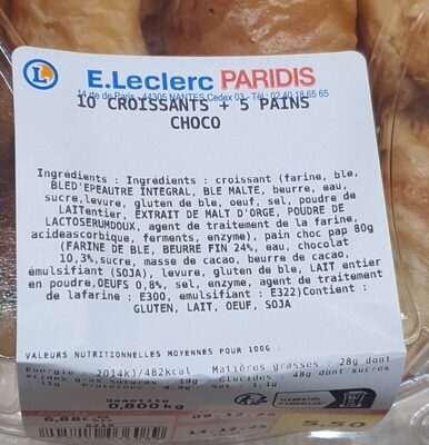 Croissant pains au chocolat