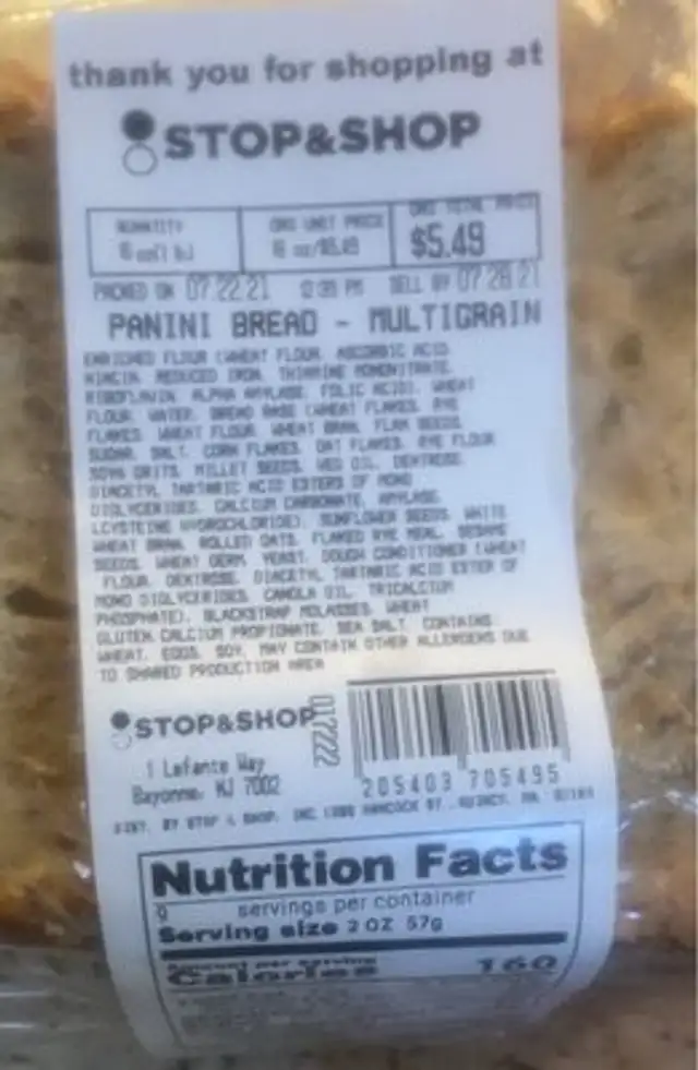 Panini bread multigrain