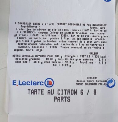 Tarte citron