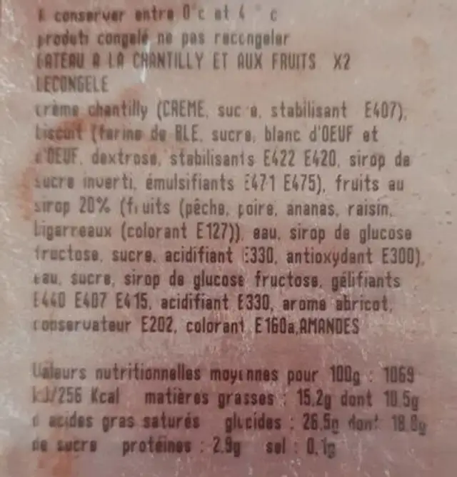 Tuddy fruits nutrition facts table