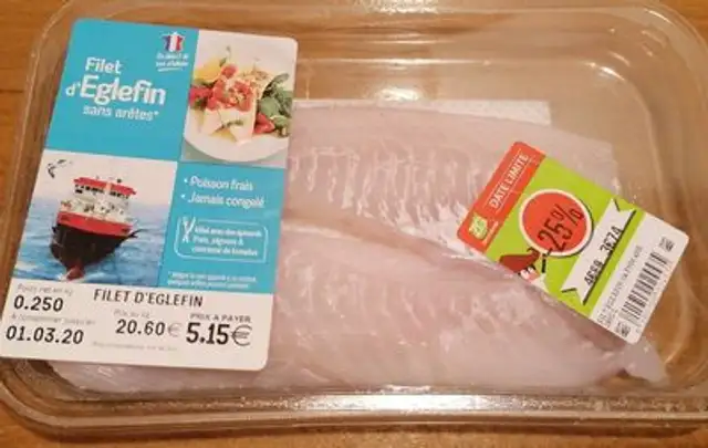 Filet d'eglefin front packaging