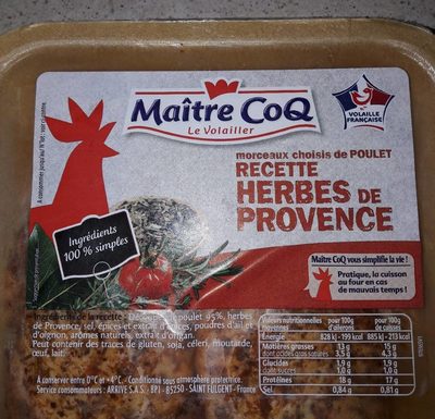 Morceaux choisis de poulet recette herbes de provence