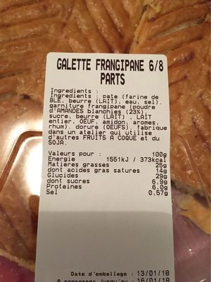 Frangipane front packaging