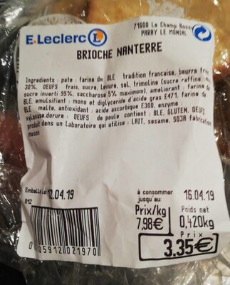 Brioche front packaging