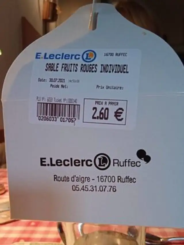 Sable fruits rouges individuel nutrition facts table