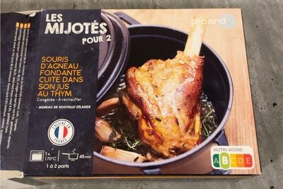 Souris d’agneau fondante cuite dans son jus au thym