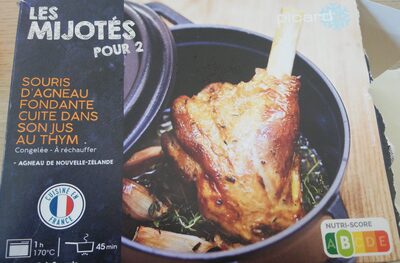 Souris d'agneau fondante cuite dans son jus au thym front packaging