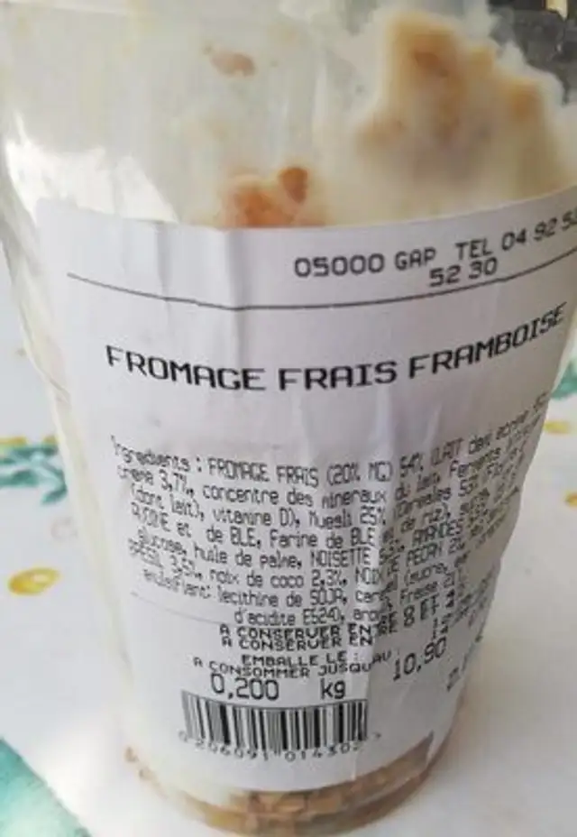 Fromage frais framboise