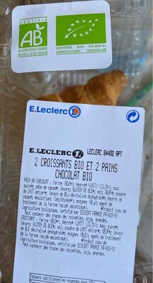 2 croissants bio et 2 pains chocolat bio