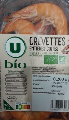 Crevettes entières cuites