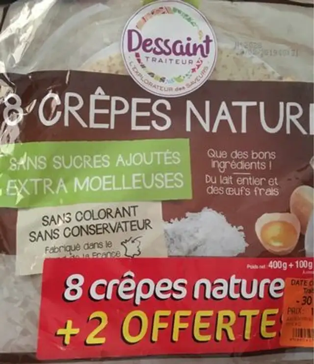 Crêpes nature front packaging