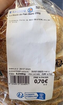 La boule de pain blanc