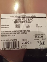 Filets de poulet fermier blanc du Périgord