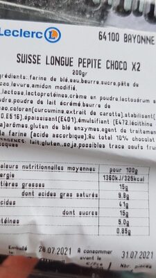 Suisse longue pepite choco ×2