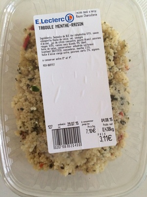 Taboulé Menthe-Raisin