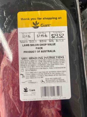 Lamb Shldr Chop Value Pack