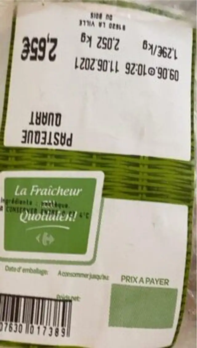 Pasteque nutrition facts table