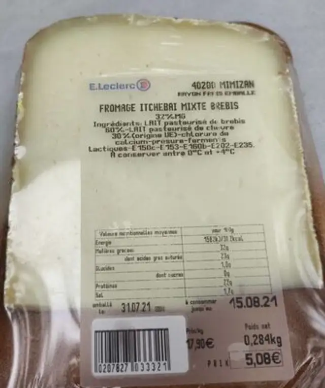 Fromage itchebai mixte brebis
