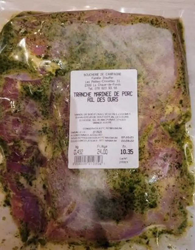 Tranche marinée de porc ail des ours