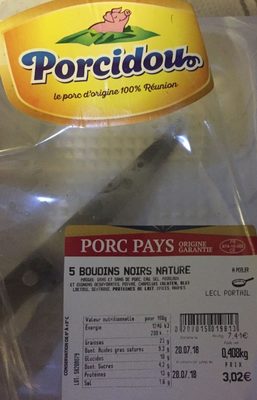 Boudins noirs nature front packaging