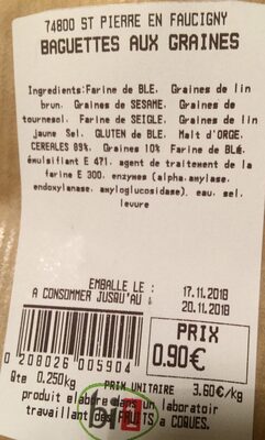 Baguette aux graines