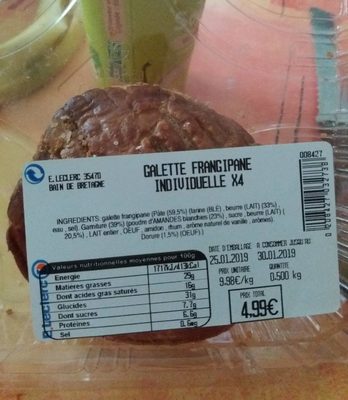 Galette frangipane individuelle